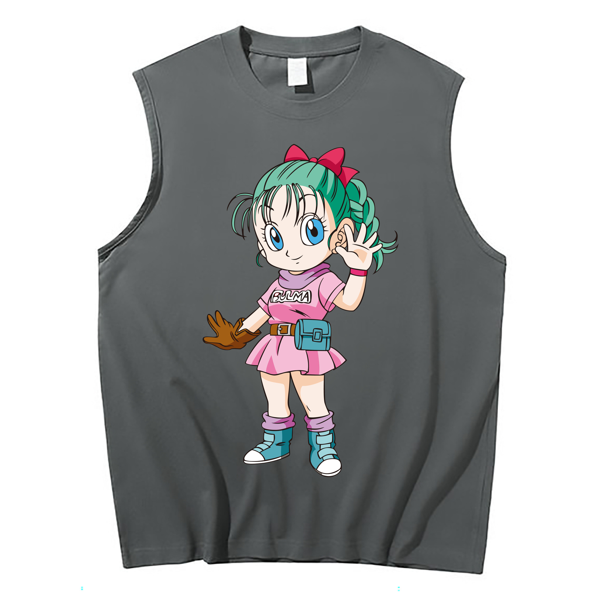 （画像用） ドラゴンボール ブルマ DRAGON BALL Bulma コットン100％タンクトップ（フロントプリント）